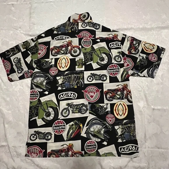 Box Office Island Men's Shirt / Motorcycle “Heaven or Hell “ size : M - Picture 6 of 6